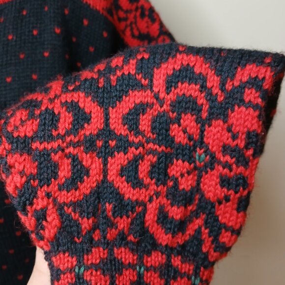 Dale Of Norway 100% Norwegian Wool Cowl Neck Pullover Sweater Size Large - Picture 4 of 10